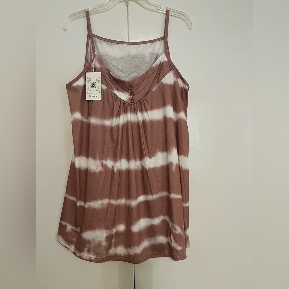 Brown and White Women's Top